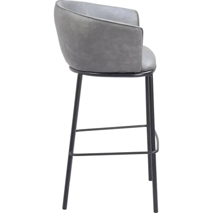 Garston Gray Faux Leather Barstool