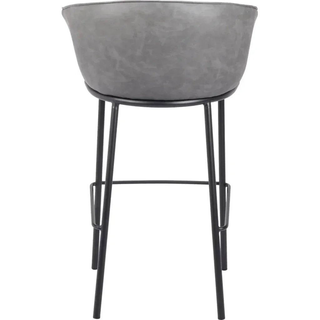 Garston Gray Faux Leather Barstool