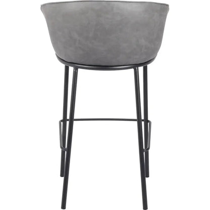 Garston Gray Faux Leather Barstool