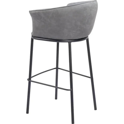 Garston Gray Faux Leather Barstool