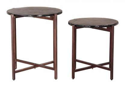 Gema Iron Frame Round Coffee Table 2PC