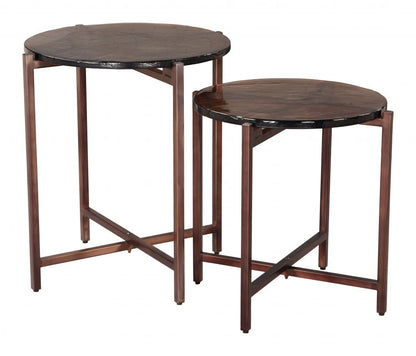 Gema Iron Frame Round Coffee Table 2PC