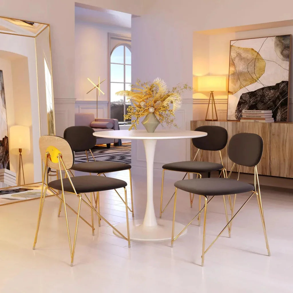 Georges Gray & Gold Armless Dining Chair 2PC