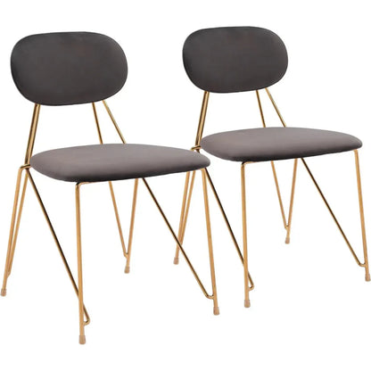 Georges Gray & Gold Armless Dining Chair 2PC