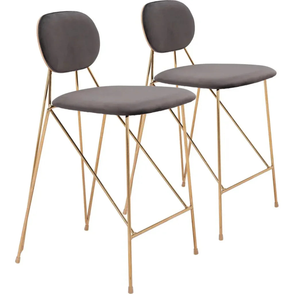 Georges Gray and Gold Counter Stool 2PC