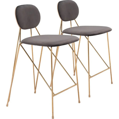 Georges Gray and Gold Counter Stool 2PC
