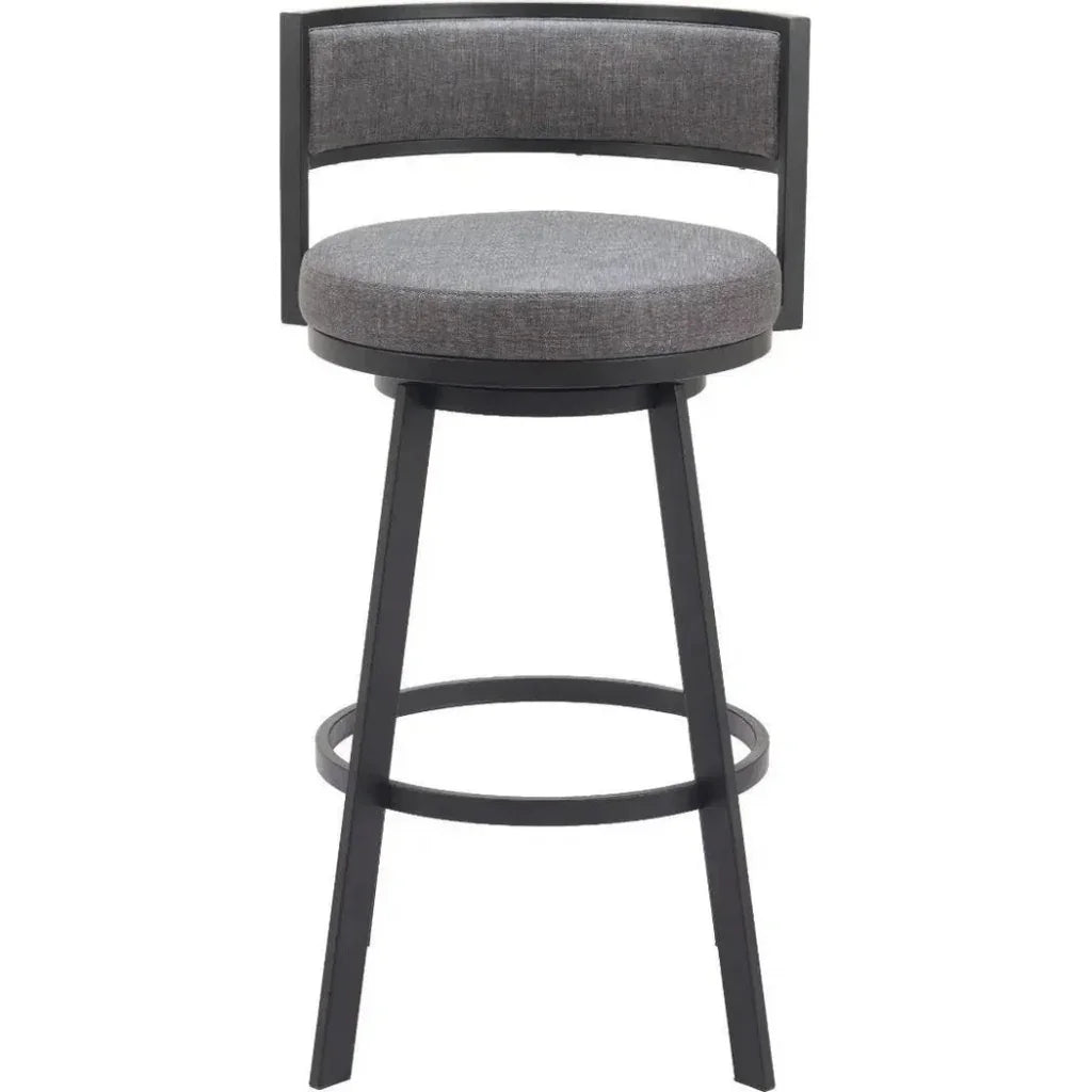Gimsby Grey Polyurethane Swivel Barstool