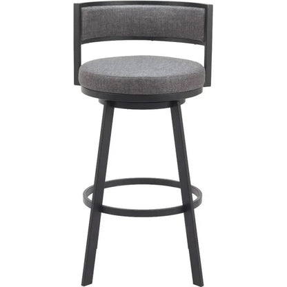 Gimsby Grey Polyurethane Swivel Barstool