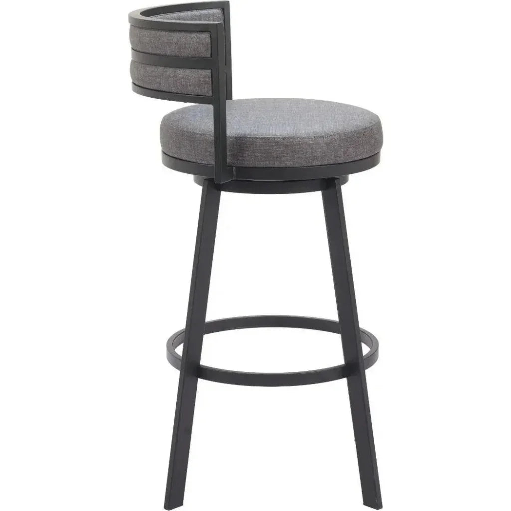 Gimsby Grey Polyurethane Swivel Barstool