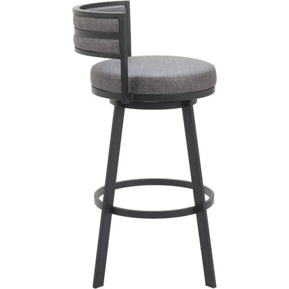 Gimsby Grey Polyurethane Swivel Barstool