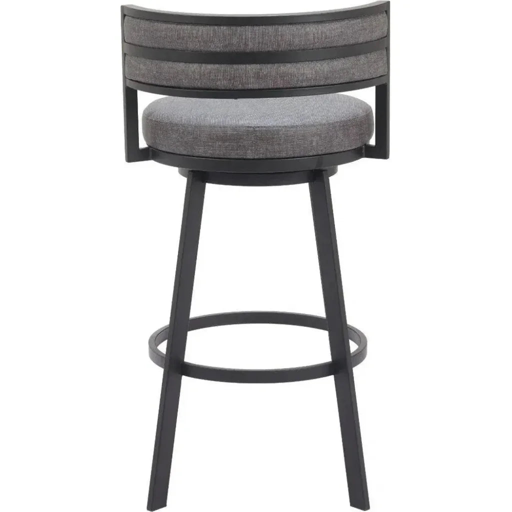 Gimsby Grey Polyurethane Swivel Barstool