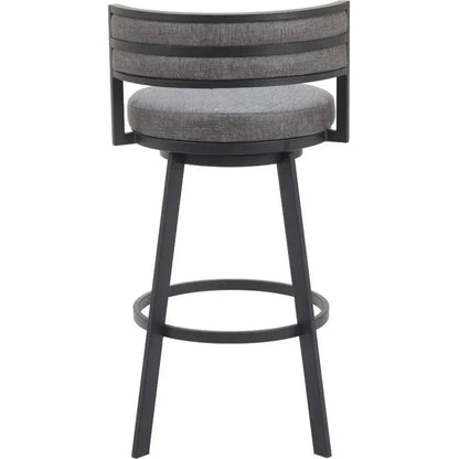 Gimsby Grey Polyurethane Swivel Barstool