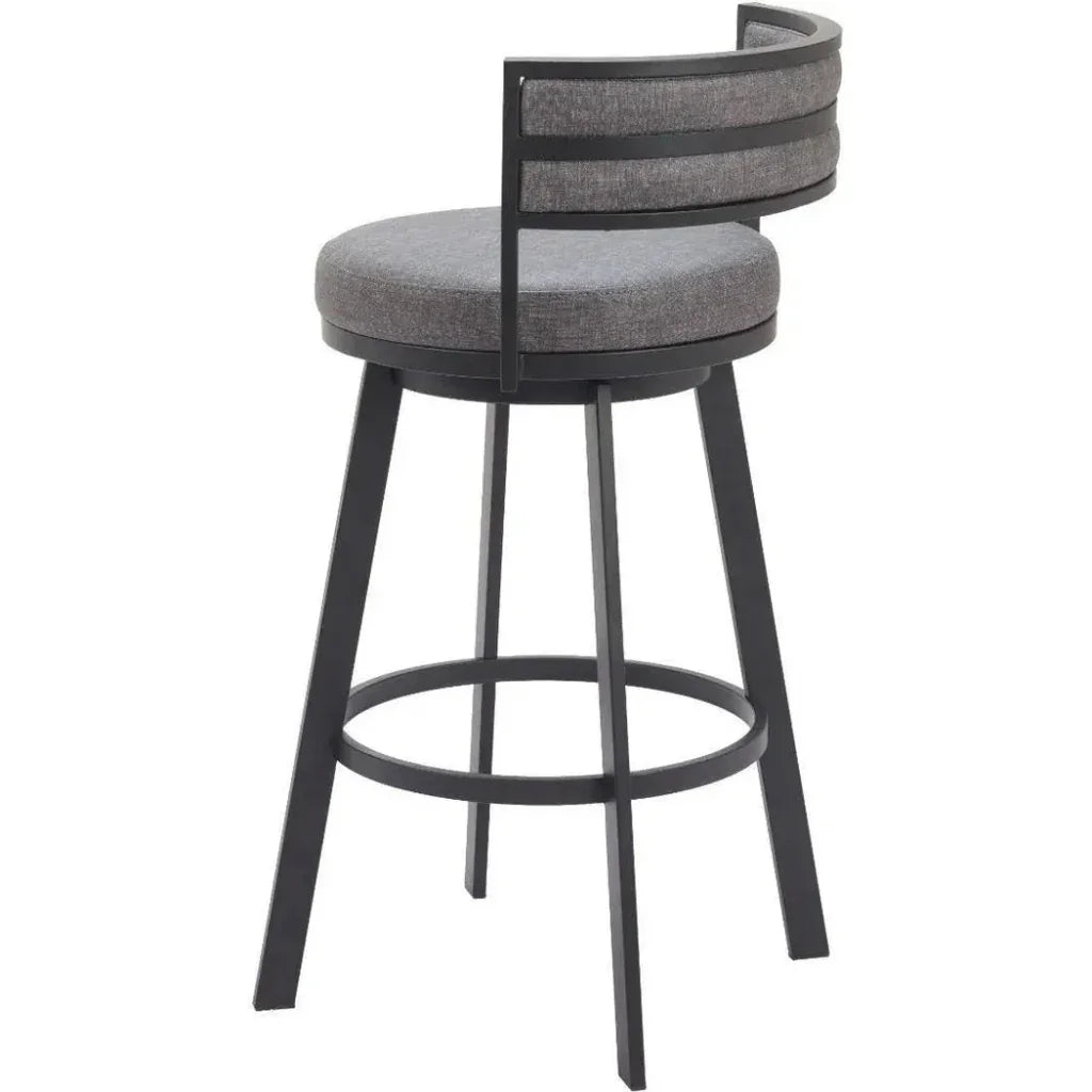 Gimsby Grey Polyurethane Swivel Barstool