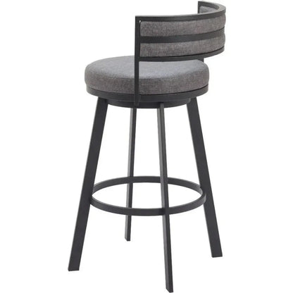 Gimsby Grey Polyurethane Swivel Barstool