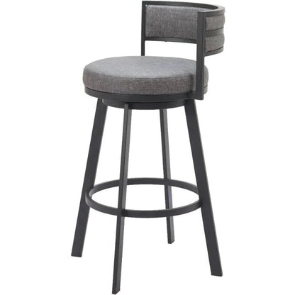 Gimsby Grey Polyurethane Swivel Barstool