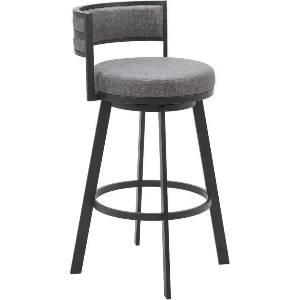 Gimsby Grey Polyurethane Swivel Barstool