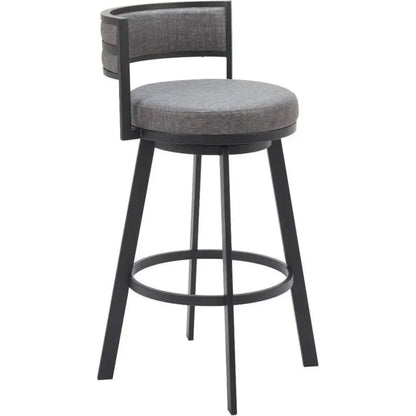 Gimsby Grey Polyurethane Swivel Barstool