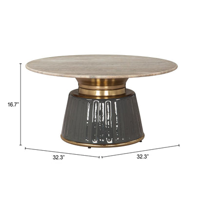 Glasa Marble Top Round Coffee Table