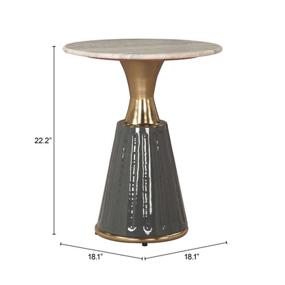 Glasa Marble Top Round Side Table