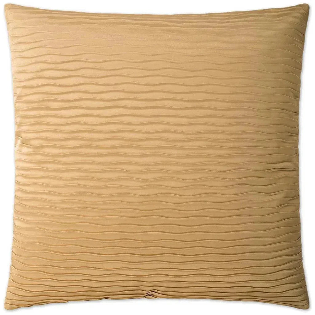 Glimmer Pleat Gold Throw Pillow With Insert