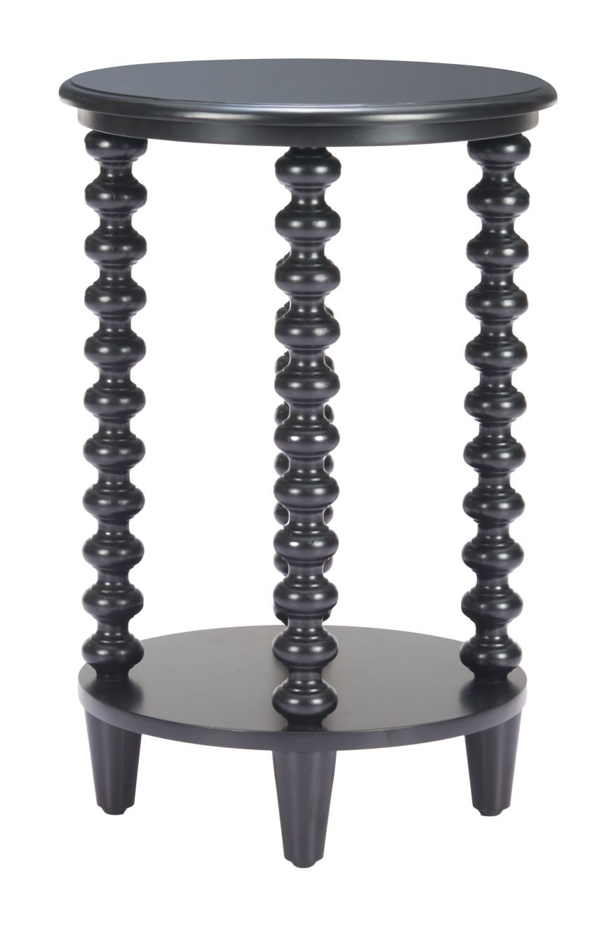 Gocce Wood Black Side Table