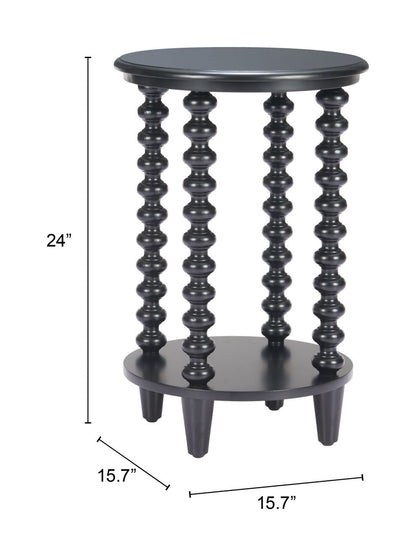 Gocce Wood Black Side Table