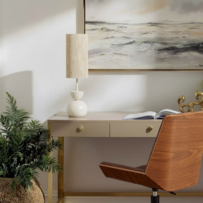 Gochi Steel White Table Lamp