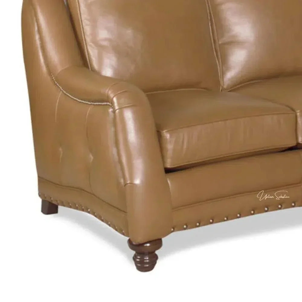 Goldberg 3 Seater Leather Couch Benchmade the USA