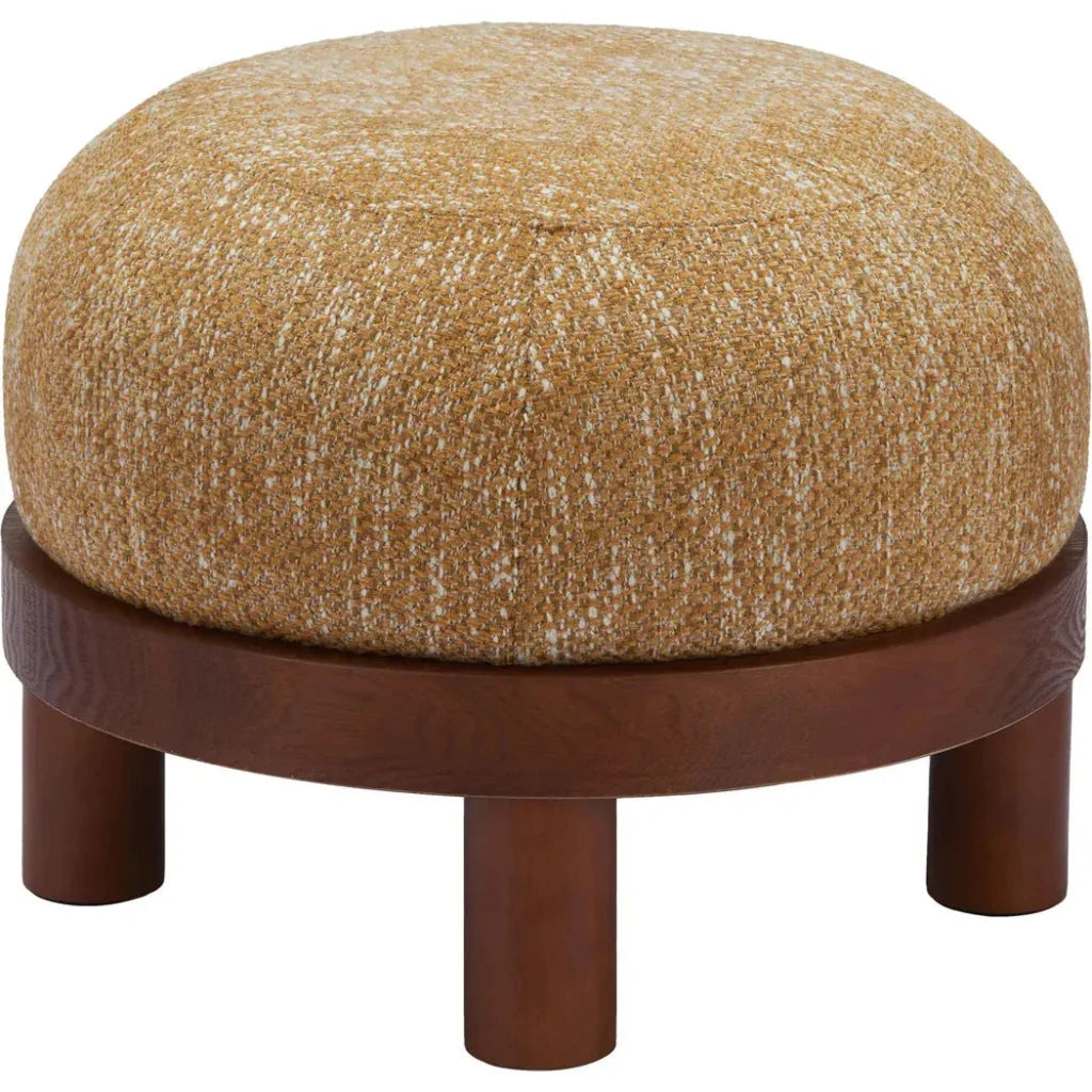 Gome Round Wood Ottoman