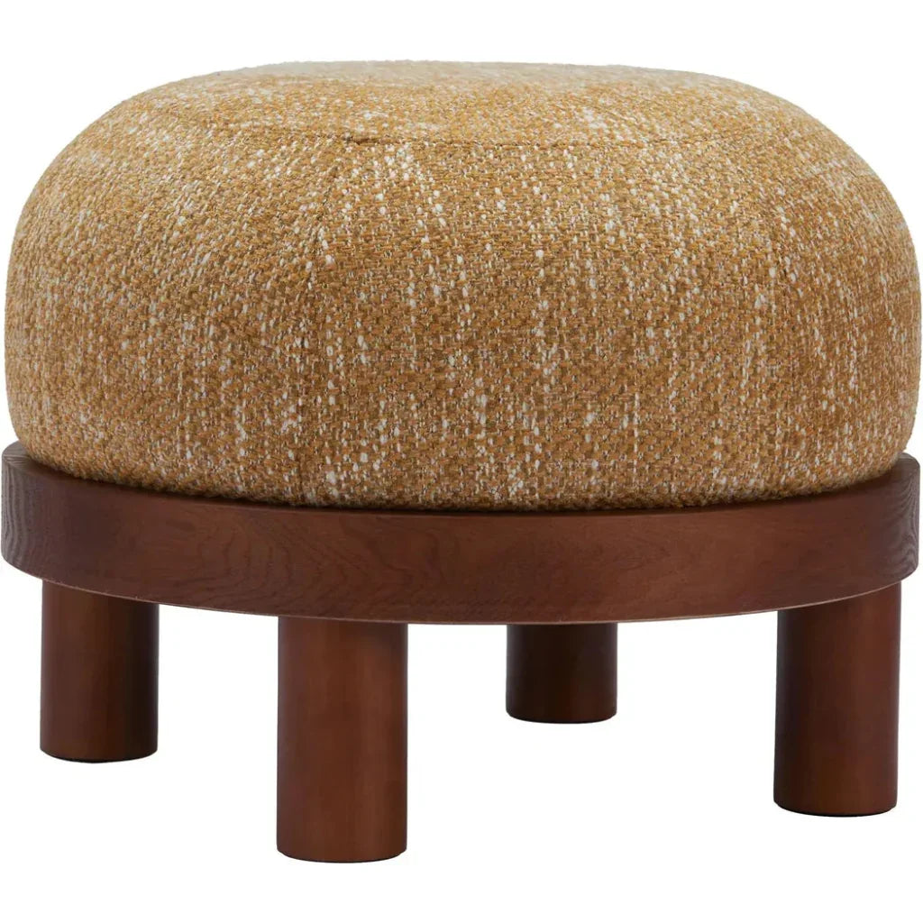 Gome Round Wood Ottoman