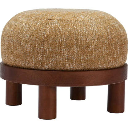 Gome Round Wood Ottoman