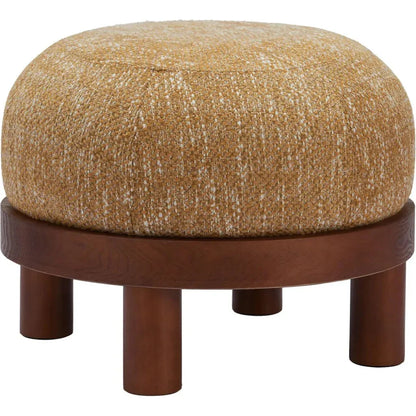Gome Round Wood Ottoman