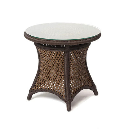 Grand Traverse Outdoor Round End Table Glass