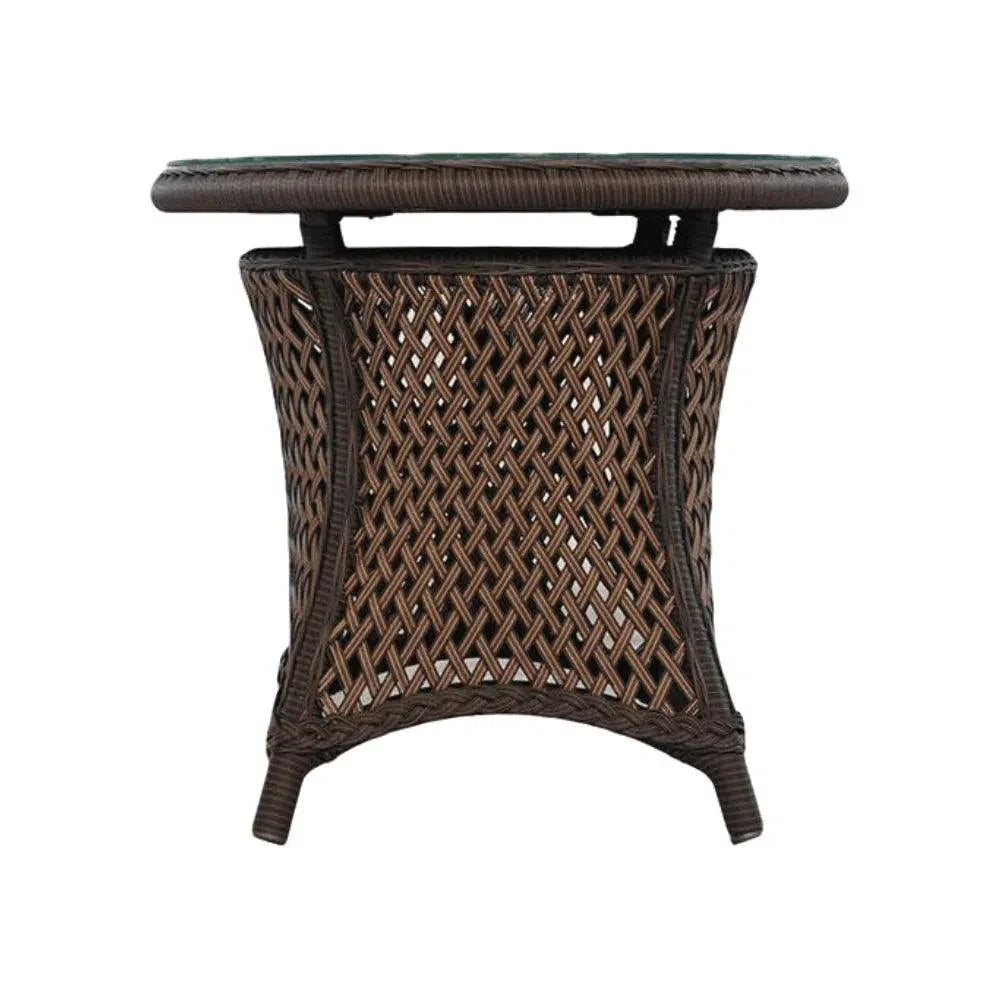 Grand Traverse Outdoor Round End Table Glass