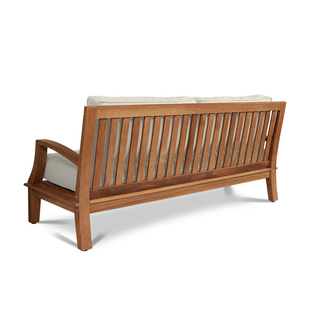 Grande Teak Deep Outdoor Couch with Sunbrella Cushions