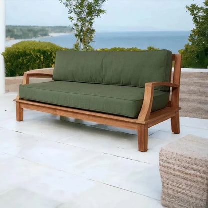 Grande Teak Deep Outdoor Couch with Sunbrella Cushions
