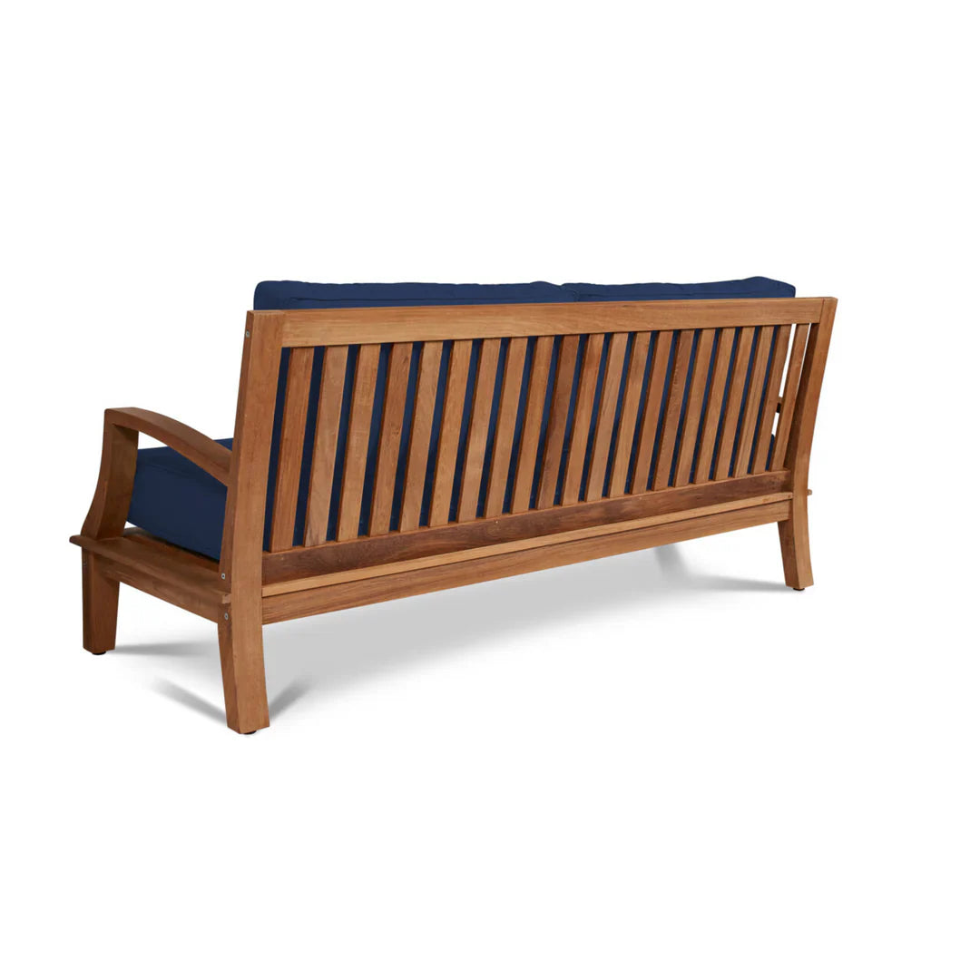 Grande Teak Deep Outdoor Couch with Sunbrella Cushions