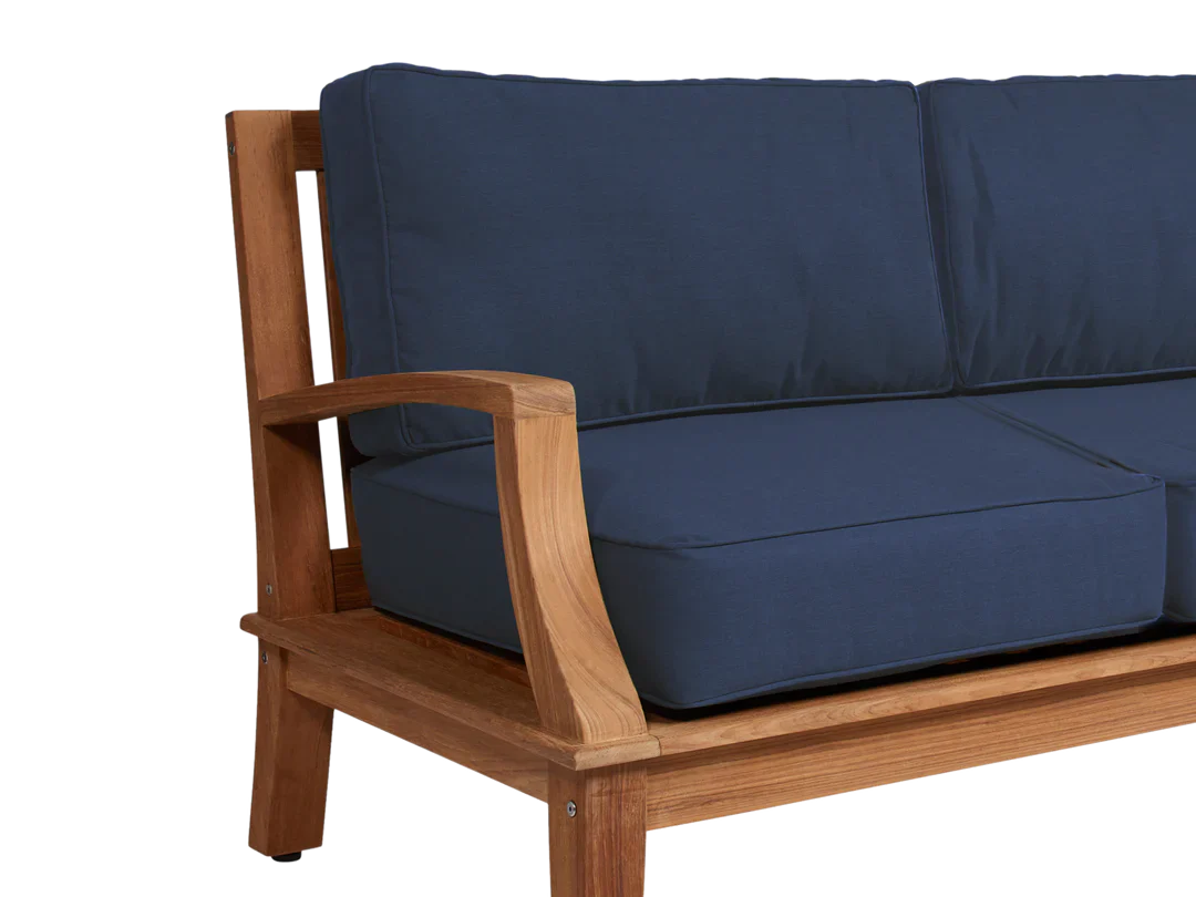 Grande Teak Deep Outdoor Couch with Sunbrella Cushions
