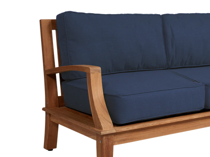 Grande Teak Deep Outdoor Couch with Sunbrella Cushions