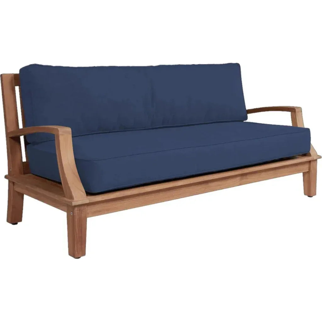 Grande Teak Deep Outdoor Couch with Sunbrella Cushions