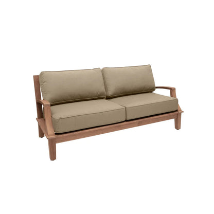 Grande Teak Patio Deep Sofa Set with Sunbrella Cushion 4PC
