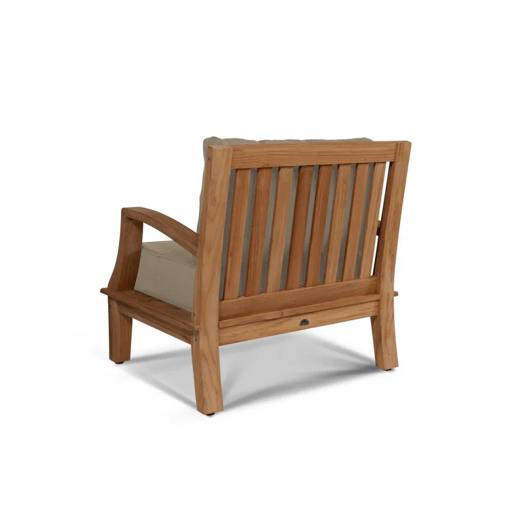Grande Teak Patio Deep Sofa Set with Sunbrella Cushion 4PC