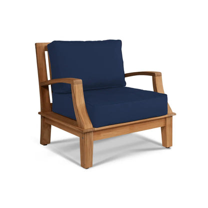 Grande Teak Patio Deep Sofa Set with Sunbrella Cushion 4PC