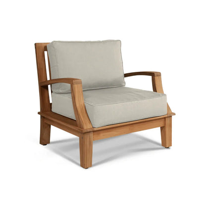 Grande Teak Patio Deep Sofa Set with Sunbrella Cushion 4PC