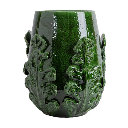 Grecco Green Ceramic Leaf Vase