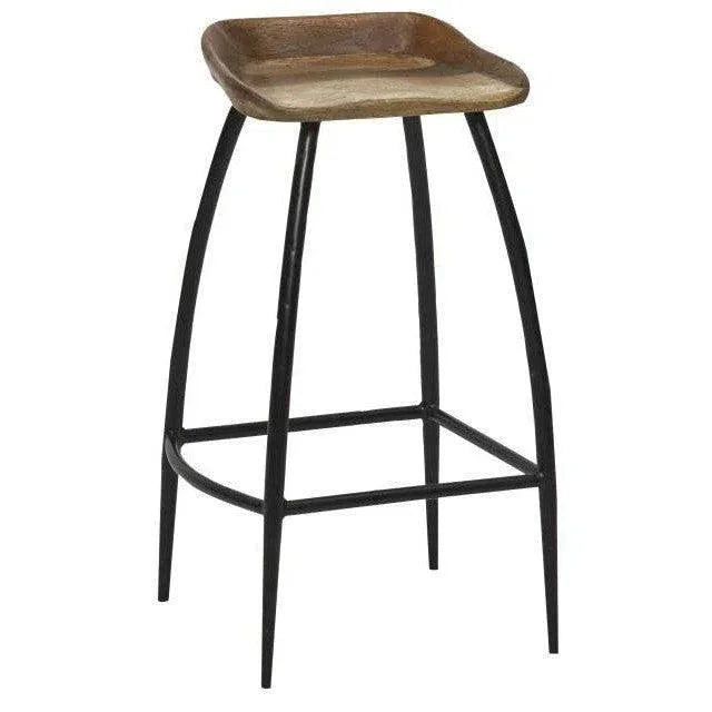 Grela Wood Black Bar Stool