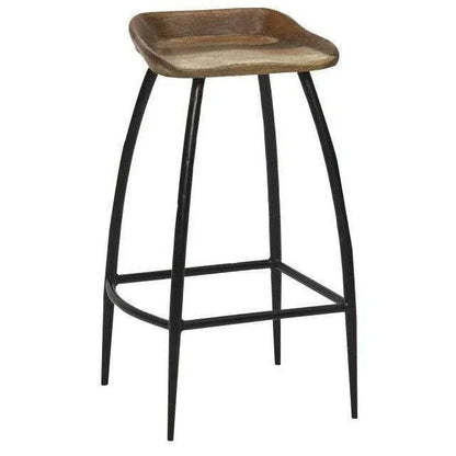 Grela Wood Black Bar Stool