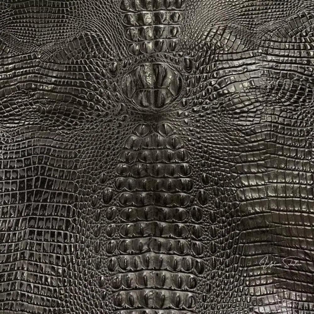 Grey Croc Western Couch Grey Alligator Embossed Leather
