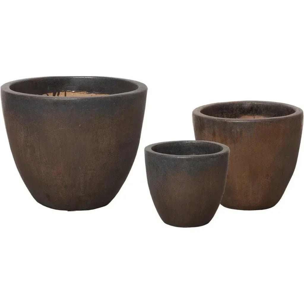 Gunmetal Ceramic Round Pot