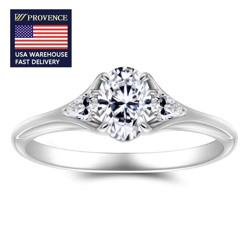 1CT White D VVS Moissanite Ring 925 Sterling Silver 18k White Gold Plated Moissanite Diamond Ring  for Women Anniversary Gift